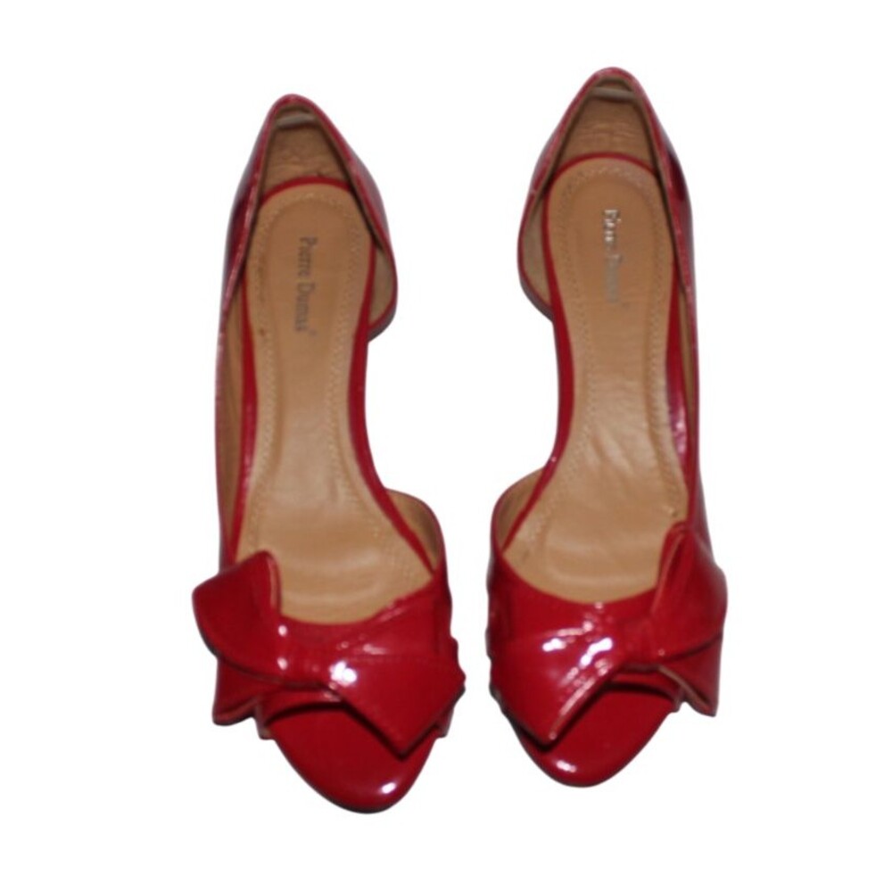 Pierre Dumas Women's 9 M Red Tahiti 4  Open Toe Low Heels with Bow